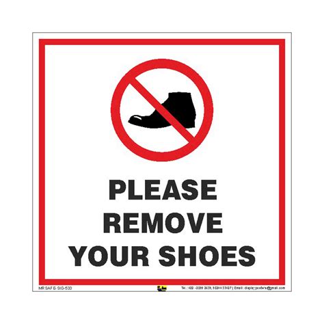 Buy Mr Safe Please Remove Your Shoes Sign Pvc Sticker Inch X