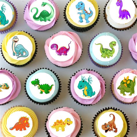 Edible Dinosaur Cupcake Toppers
