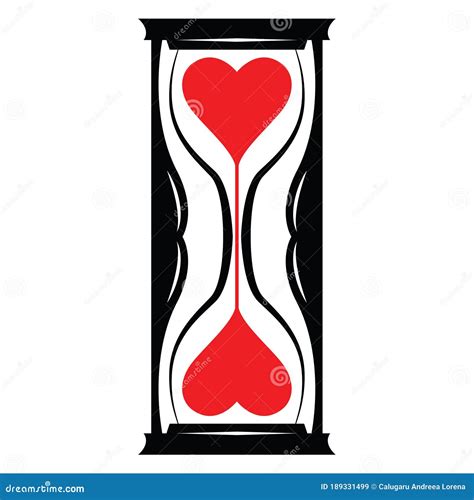 Heart Hourglass Abstract Flat Color Icon Template Stock Vector