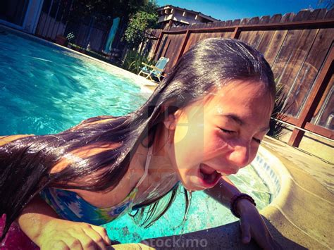 10 Year Old Girl Screaming And Getting Put Of A Swimming Pool License Download Or Print For £