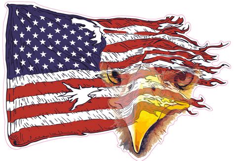 Weathered American Flag Eagle Decal Nostalgia Decals Patriotic Vinyl