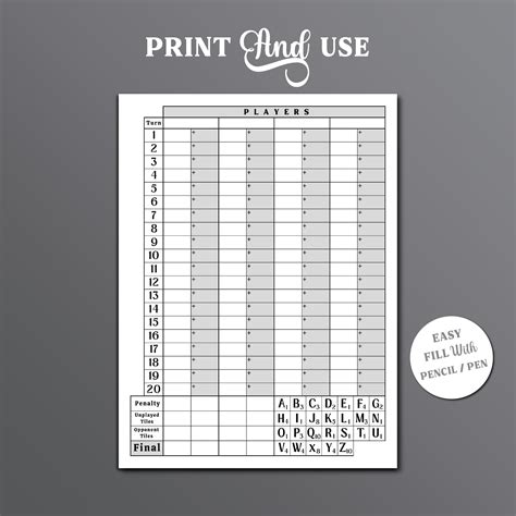 Scrabble Score Sheet Printable Scrabble Game Score Pad Scrabble Score