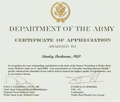 Awesome Army Certificate Of Appreciation Template Certificate Of