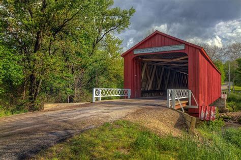 Red Covered Bridge Covered Bridges Back Road Hdr Pictures