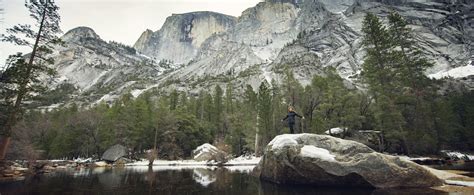Yosemite Mirror Lake In Winter Yosemite National Park — Flying Dawn