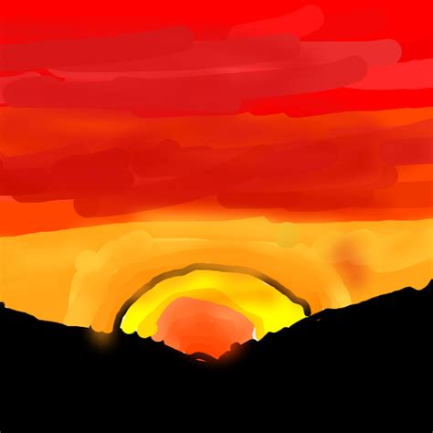 Sunset In The Mountains By Thebrotato Drawings Sketchport