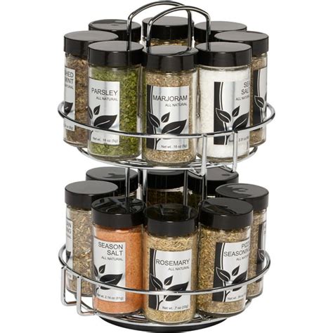 Kamenstein 16 Jar Revolving Chrome Wire Spice Rack Spices And Jars Included
