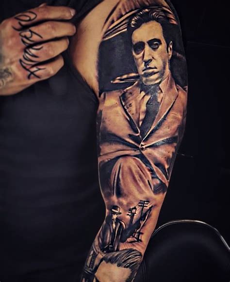Godfather Tattoo Gangster Sleeve Godfather Tattoo Cool Forearm