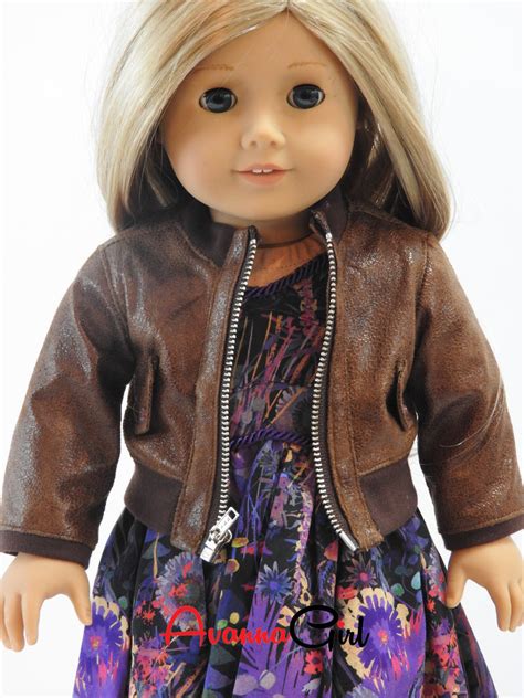 Ag Doll Handmade Faux Leather Bomber Jacket Avanna Girl