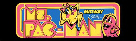 Ms Pac Man Pacman Arcade Marquee 26″ X 8″ Arcade Marquee Dot Com
