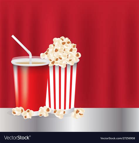 Popcorn And Drink Royalty Free Vector Image Vectorstock