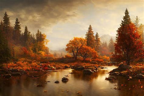Beautiful Autumn Landscape Digital Art By Ales Divis Fine Art America