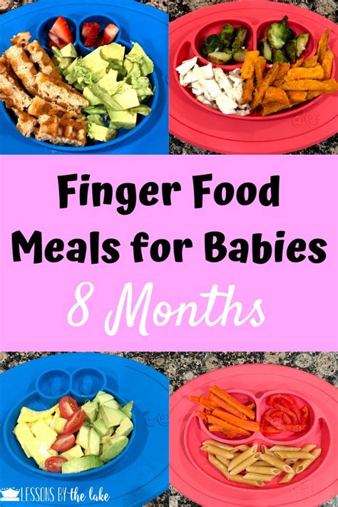 The amount of meat or fish will be able to increase also from 0.35oz to 5oz per meal (preferably only for lunch). Baby Finger Food Meals 8 Months in 2020 | Finger foods ...