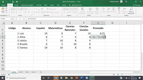 Excel BÁsico Boleta De Calificaciones Youtube