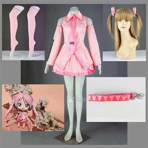Mmgg Vocaloid Hatsune Sakura Cosplay Costume Full Set Girls Sexy Strpless Pink Dress Custom Made