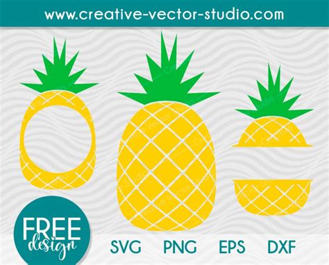 Free Pineapple Svg Cut Files Creative Vector Studio