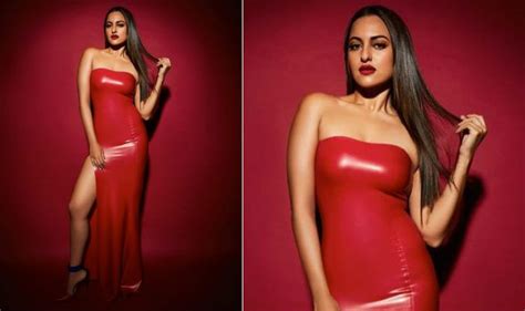 Sonakshi Sinhas Hot Picture In Red Latex Dress Is Proof She Can Slay It Like Boss Wearing