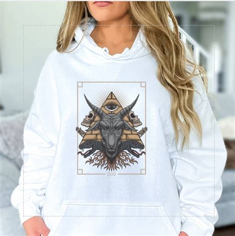 Satanic Hoodie Baphomet Sweatshirt Occult Demon Atheist Etsy