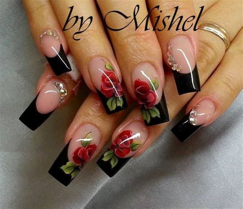 Pin By Jeanett Jpark2 On Nail Floral Nails Rose Nail Design Nail