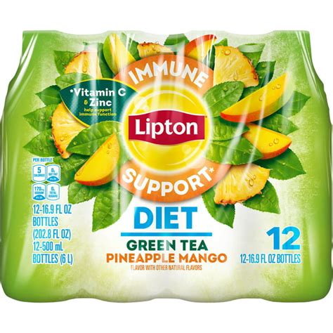 Lipton Iced Tea Immune Support Diet Pineapple Mango Green Tea 169 Fl
