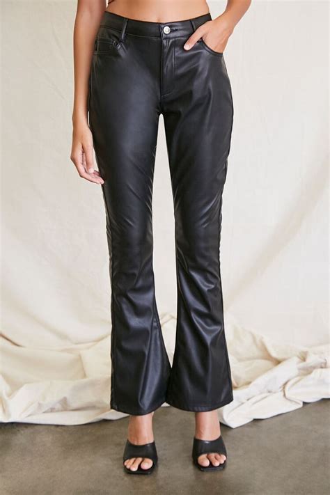 New Modcloth Faux Leather Forever Flare Pants Nwt Alm Guch