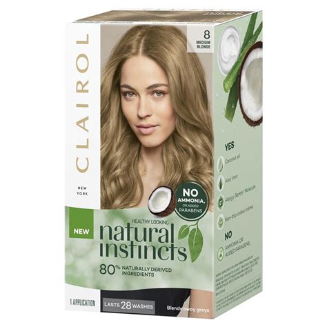 buy clairol natural instincts semi permanent hair colour 8 medium blonde online at chemist