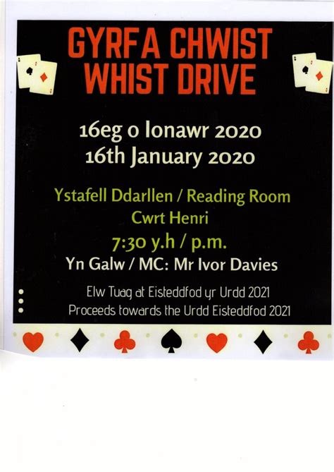 Whist Drive Llanfynydd