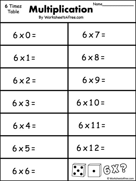 6s Multiplication Worksheet