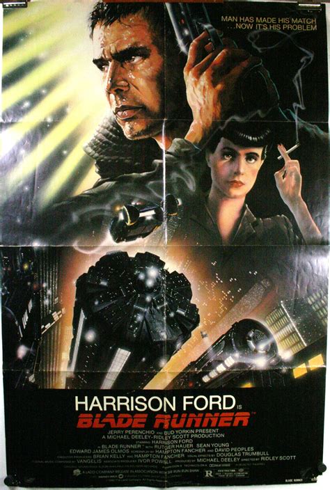 Blade Runner Harrison Ford Original Movie Poster Original Vintage