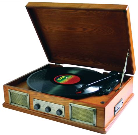 Record Players Steepletone Usb Norwich Retro Wooden Record Player