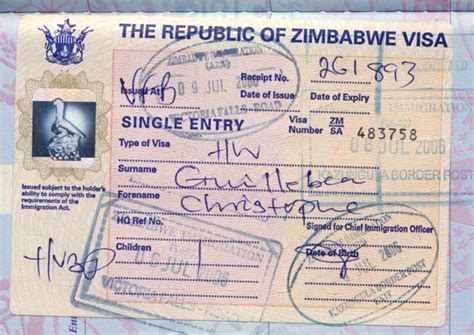 Zimbabwe — Visas And Vaccinations