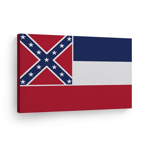 Old Mississippi State Flag 20012020 Canvas Or Metal Wall Etsy