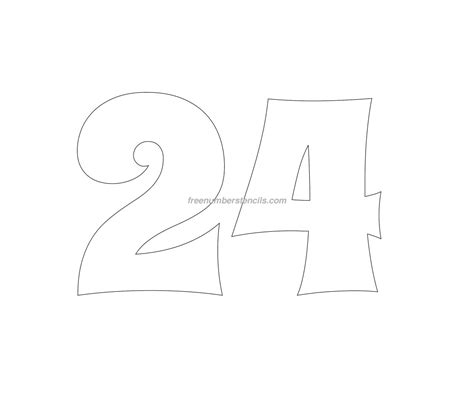 Free Groovy 24 Number Stencil