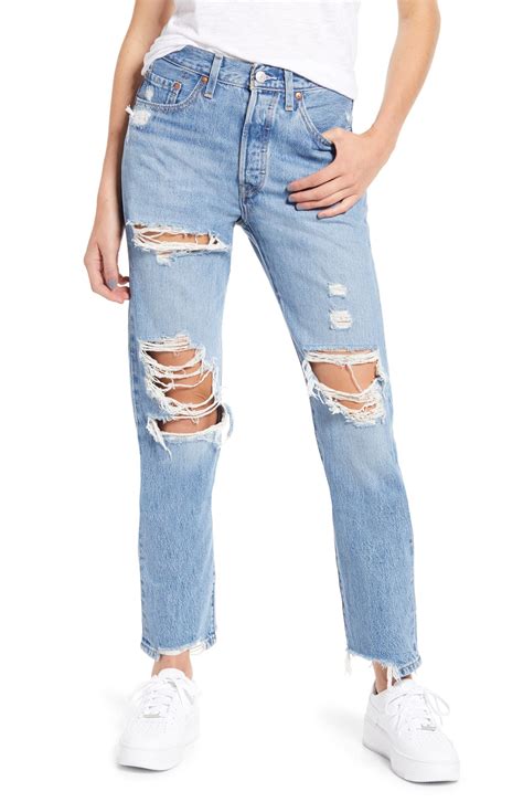 levi s® 501® ripped high waist straight leg jeans luxor street nordstrom