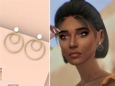 Peach Earrings By Christopher067 At Tsr Sims 4 Updates