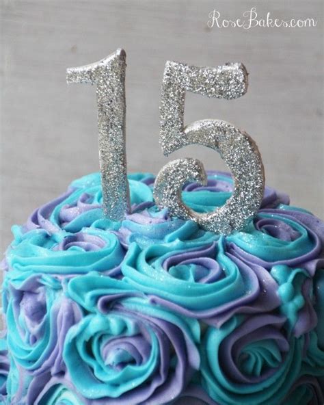 And they make everyone happier. Teal & Lavender Swirled Buttercream Roses 15th Birthday ...