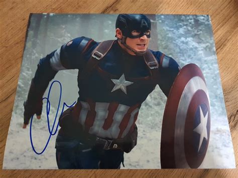 Chris Evans Captain America Hand Signed Autograph 8x10 Etsy