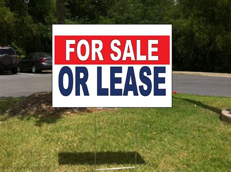 For Sale Or Lease Red Blue Corrugated Plastic Yard Sign