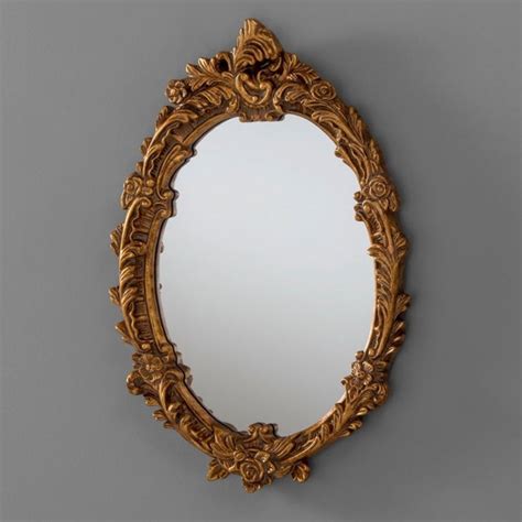 Antique French Style Oval Gold Ornate Wall Mirror Homesdirect365