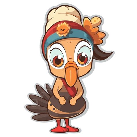 Thanksgiving Turkey Sticker Art Clipart Vector Female Turkey Female