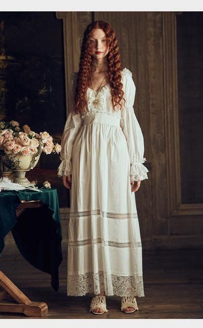 Lady Nightgown Retro Elegant Nightgowns Vintage Women Lace White Sleep