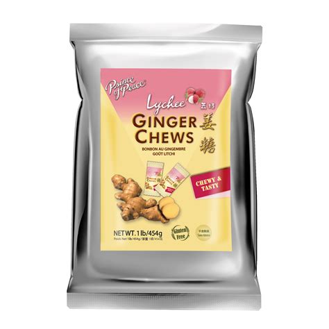 Prince Of Peace Ginger Chews With Lychee 1 Lb Candied Ginger Lychee Flavored Candy