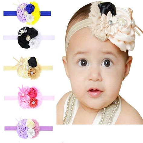 2016 New Fashion Headwear Girls Flower Pearl Headband Baby Bow