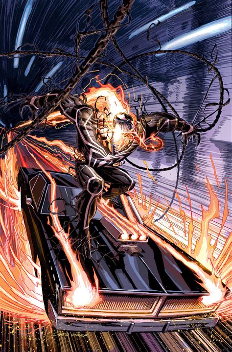 ghost rider vol 8 issue 5 venomized variant cover art by dustin weaver r marvel