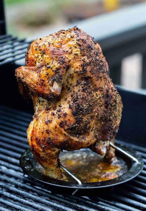 Salt and pepper are pretty much a given, and paprika, chili powder. How to Grill a Whole Chicken - Garnish with Lemon