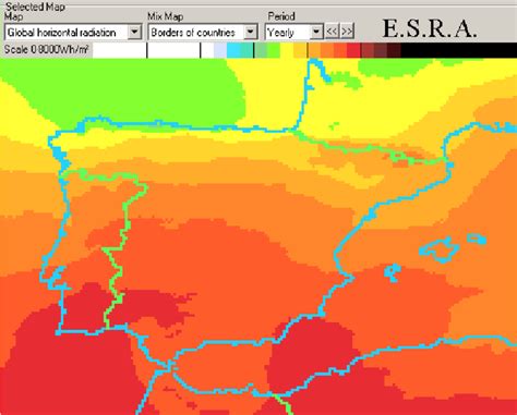 Example Of Output Of The European Solar Radiation Atlas Esra This Is
