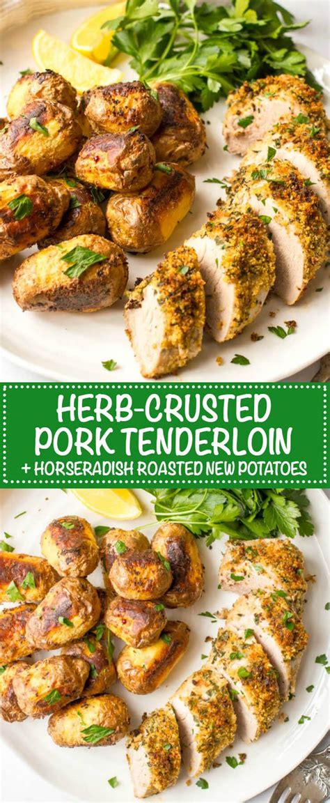 Remove to a cutting board and let rest 5 minutes. Herb roasted pork tenderloin with potatoes | Recipe | Pork ...