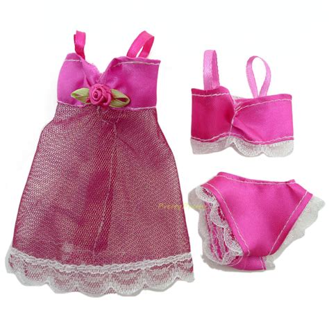 18pcs Clothes And Accessories For Barbie Doll Pajamas Lace Lingerie Night Dress 7445021722778 Ebay