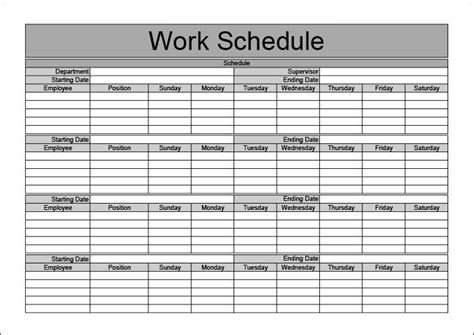 Employee Work Schedule Template Monthly Printable Schedule Template Images And Photos Finder