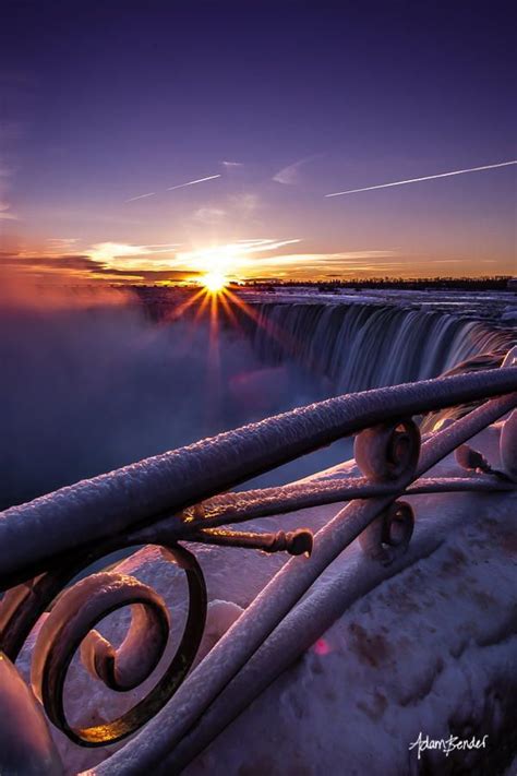 Sunrise At Niagara Falls By Adam Bender Sunrise Scenery Beautiful